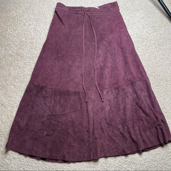 R/R Studio BURGUNDY SUEDE SKIRT - Picture 3 of 7